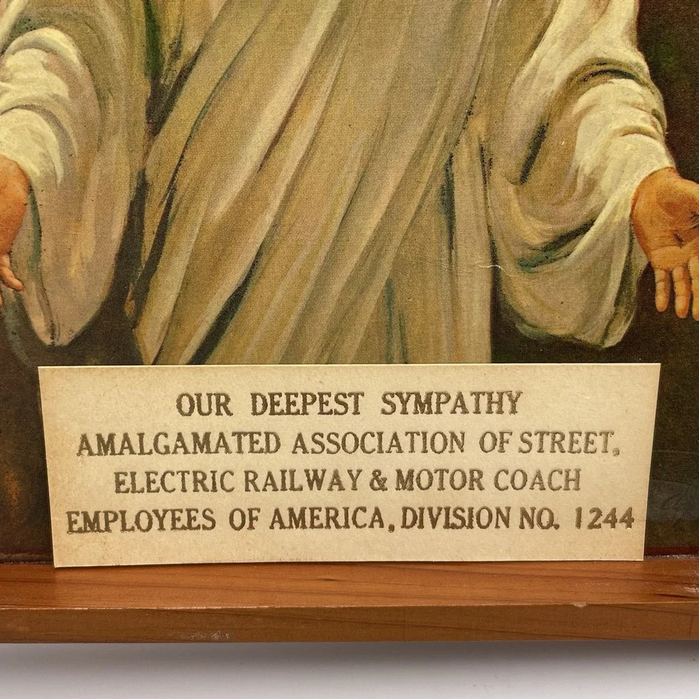 Vtg Bible‎ KJV Memorial Ed & Wood Box -Street Electric Railway- Union Made - USA